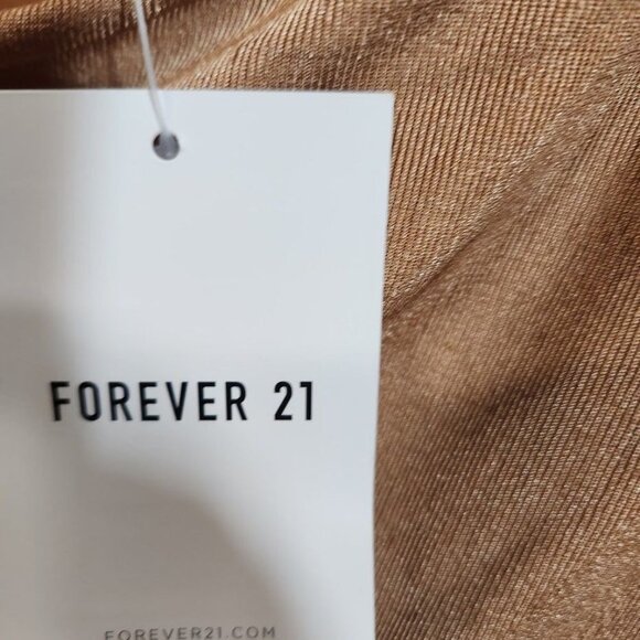 NWT Forever 21 Ruched One-Shoulder Dress in Tan Size Large - Picture 5 of 11